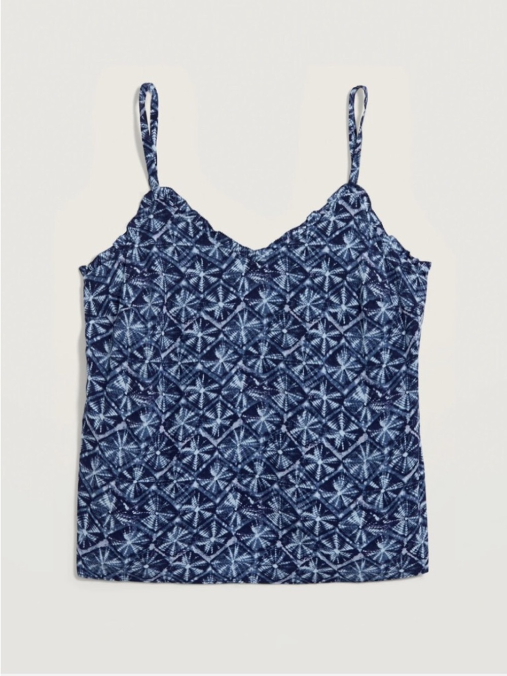 Old Navy Women’s Blue Ruffled Tie-Dye V-Neck Cami Tank Top